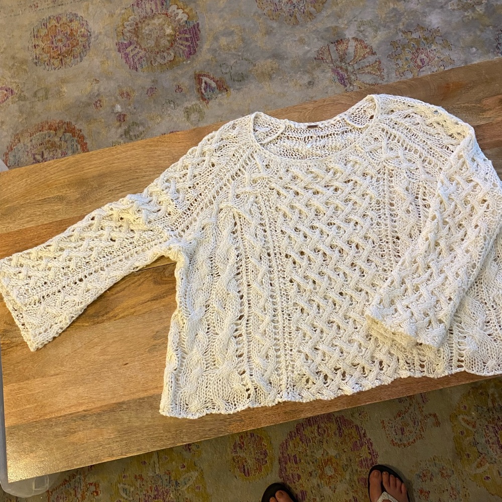 Free People cable cream sweater. Gently worn.